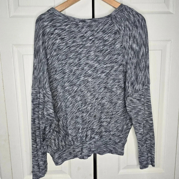 By Anthropology Sweater Size Small Long Dolman Sleeve Heather Gray Cotton - Picture 2 of 6